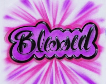 Airbrush-T-shirt Scriptnaam met lichtstralen