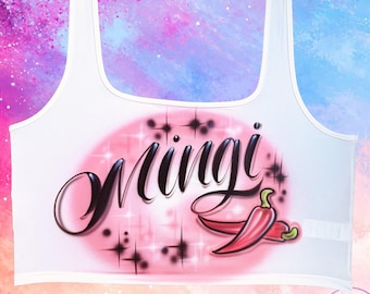 Spray Paint Airbrush Crop top,T Shirt,TankTop Chili Peppers Design