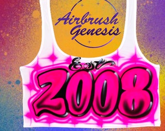 Airbrush CropTop Est  Year Custom Design