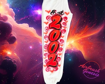 Airbrush Est Year Sweatpants Custom Year Name