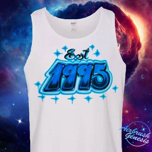 Airbrush Mens Tanktop Est Year Design