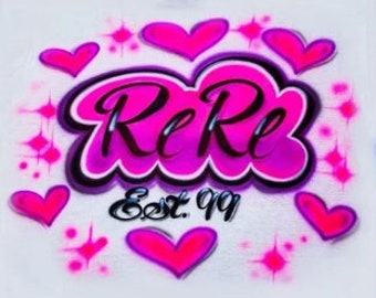 Airbrush T Shirt Print Name Design