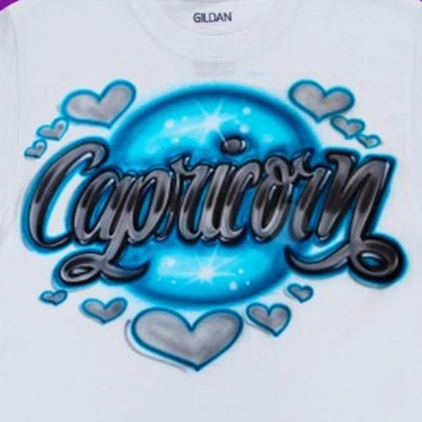 Zodiac Capricorn Birthday Airbrush Shirt | Zodiac Gift | Capricorn Gift Design