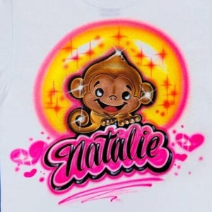 Airbrush T Shirt Print Name Monkey Design