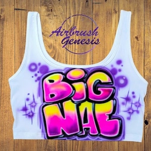 Spray Paint Airbrush Crop top,T Shirt,TankTop Graffiti Name