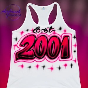 Airbrush Tanktop,Croptop Est Year Design