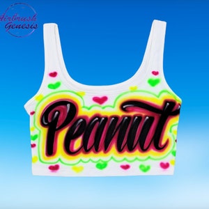 Airbrush Crop Top Est Year Hearts Design