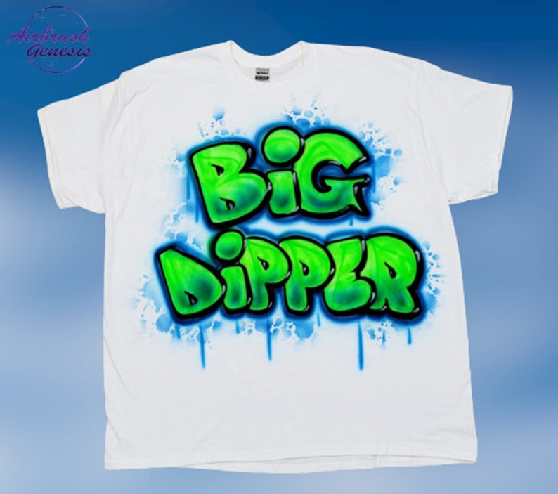 Airbrush T Shirt Block Name Design Etsy