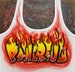 Airbrush flaming name design T shirt 