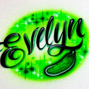 Airbrushed Cucumber Tee - Apple Tee - Cucumber Airbrushed Tee - Orange Tee -Cherries Tee - Airbrush Fruit - Personalized Tee