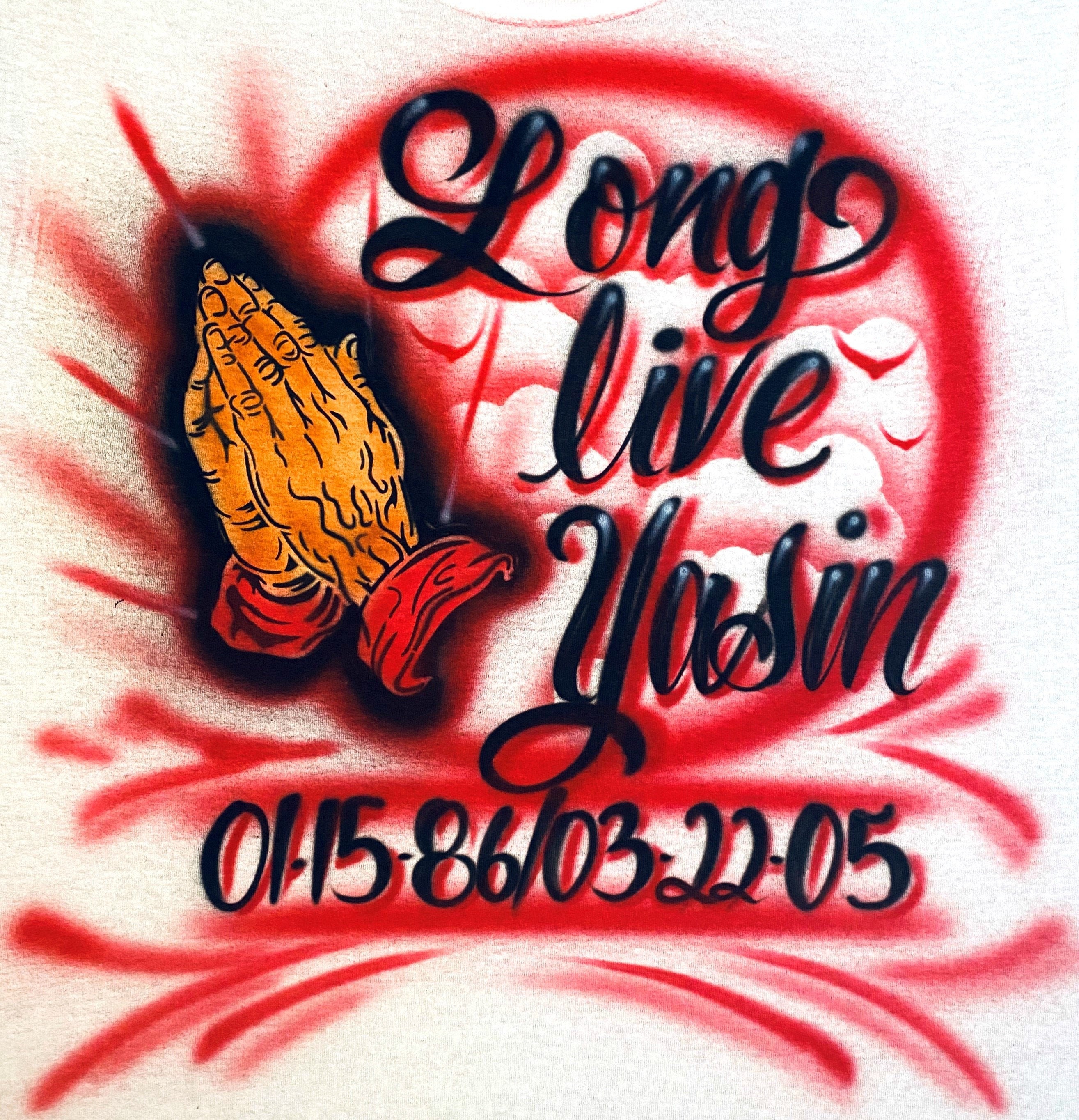 Airbrush T Shirt Praying Hands Long 