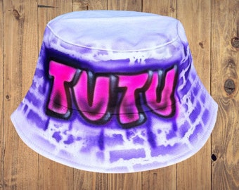 Custom Airbrushed Bucket Hat - Personalized Headwear for Unique Style - Airbrush Hat - Personalized Bucket Hat - AirBrushed Hat