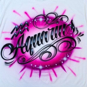 Zodiac Aquarius Birthday Airbrush Shirt | Zodiac Gift | Aquarius Gift