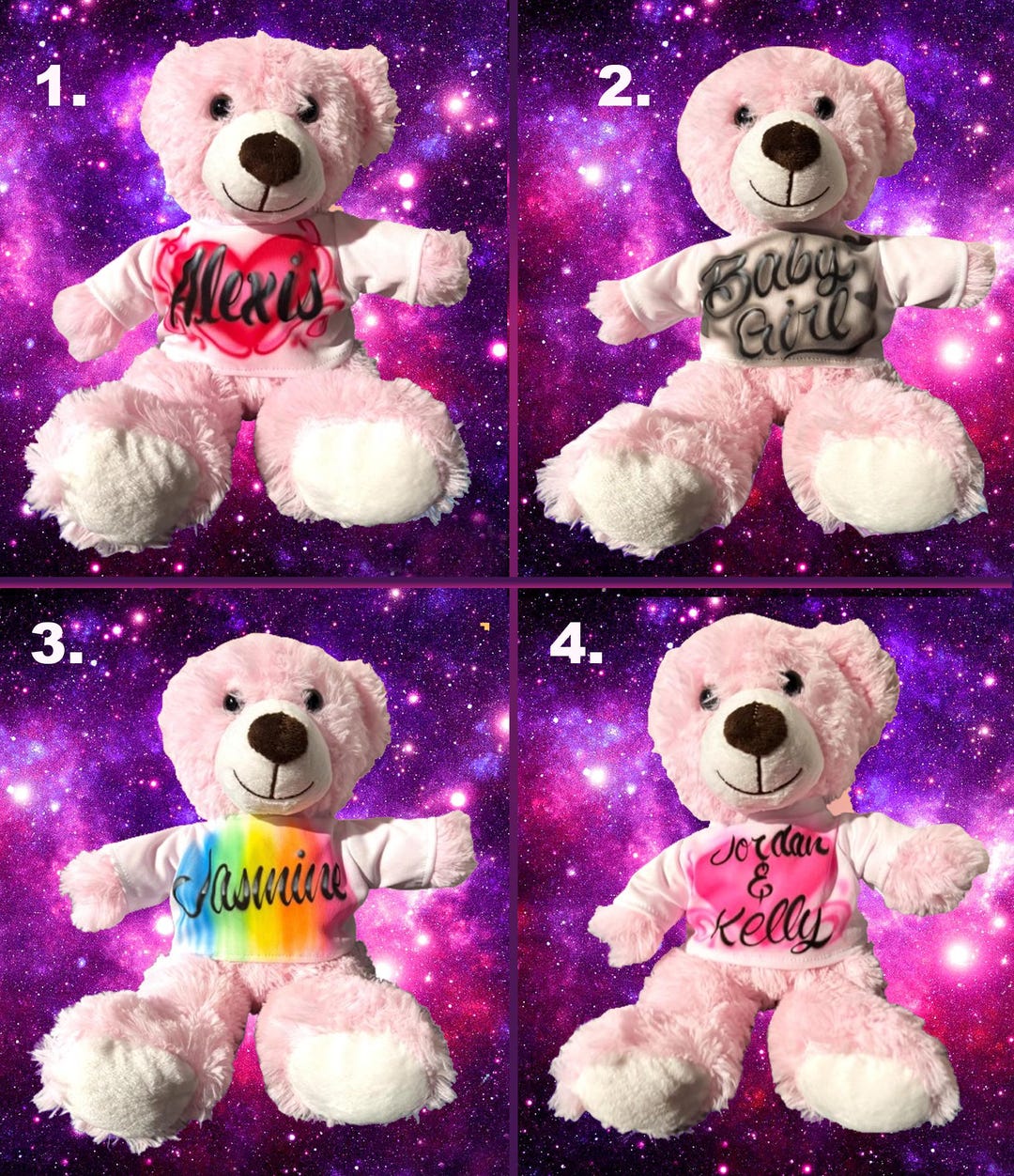 Personalized Airbrush Teddy Bear W/shirt – Custom Name Shirt Gift - Etsy