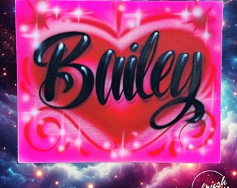 Custom Airbrush Canvas with Personalized Name – Unique Wall Art for Home or Gifts