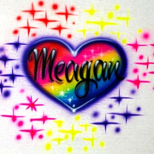 Airbrush T Shirt Rainbow Custom Name