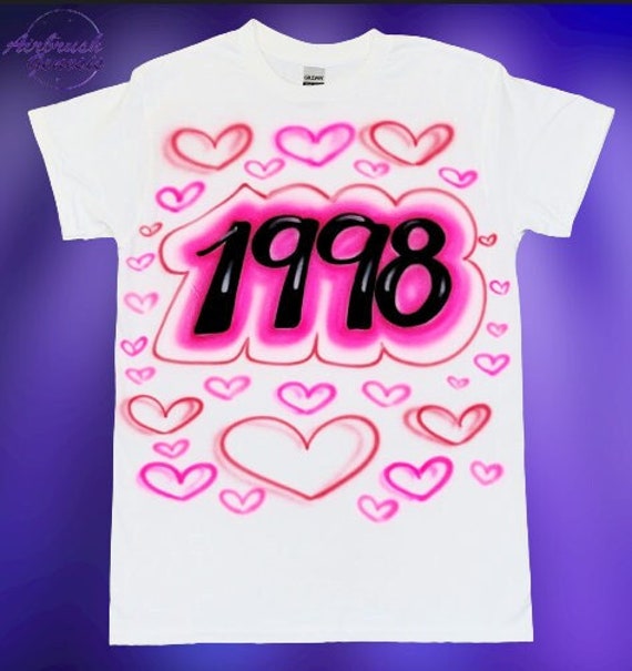 Diseno del ano 2018 camiseta con aerografo camiseta con aerografo top corto con aerografo camiseta de fiesta de los 80 personalizada Etsy Espana