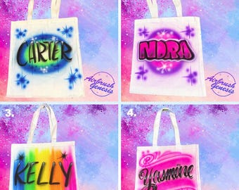 Custom Airbrushed Tote Bag - Personalized Design - Airbrushed Tote - Personalized Tote Bag
