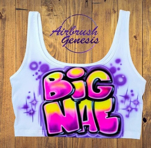 Spray Paint Airbrush Crop top,T Shirt,TankTop Graffiti Name