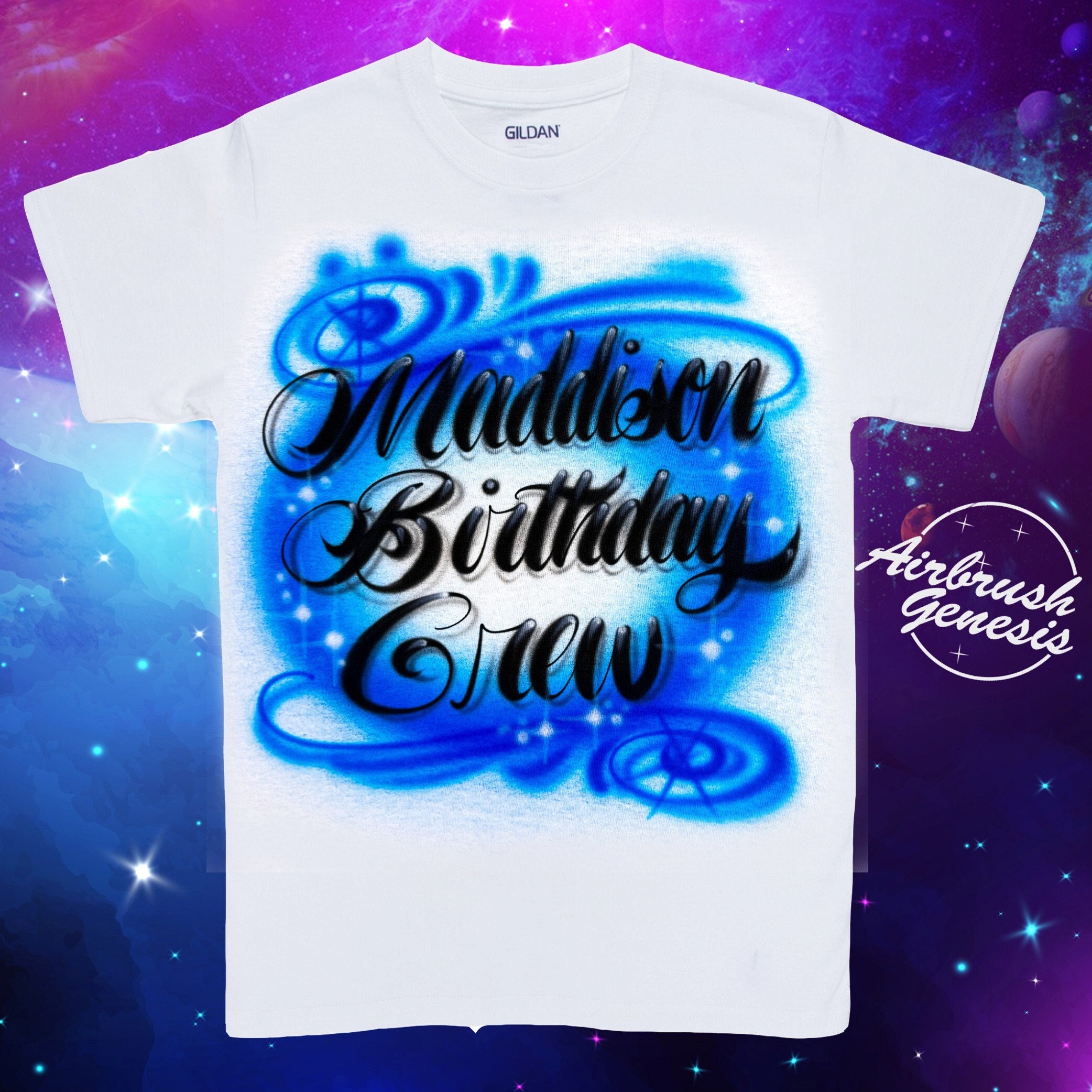 Airbrush T Shirt Birthday Crew Design Etsy UK