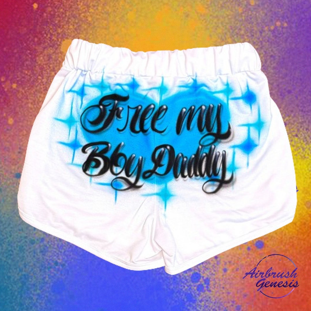 Short personnalisé prénom aérographe| Libère mon bébé papa