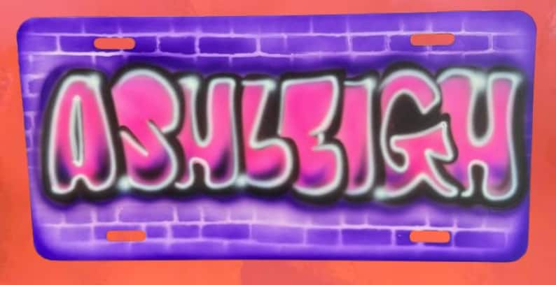 Personalisiertes Airbrush Nummernschild - Handgefertigte Auto Kunst - Individuell geairbrushtes Nummernschild - Handgemaltes Auto Kunstwerk Bild 4