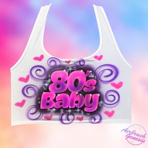 80’s Baby Airbrush T-Shirt – Custom Retro Graffiti Tee, 90s Throwback Birthday Shirt, Personalized Airbrush Shirt for Men & Women