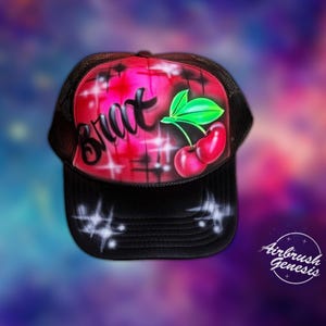 Trucker Hat Cherries Name Design Adult,Youth Sizes