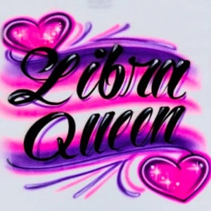 Airbrush T Shirt Script Hearts Name