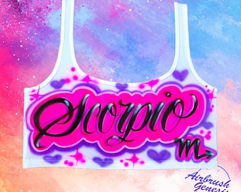 Zodiac Scorpio Birthday Airbrush CropTop | Zodiac Gift | Scorpio Gift