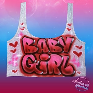 Airbrush Grey Solid tank Crop top, Graffiti Name