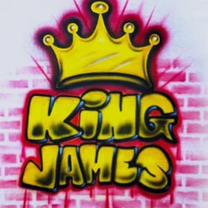 Airbrush T Shirt Crown Block Name
