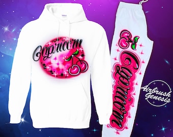 Conjunto de sudadera con capucha y chándal deportivo para adultos con aerógrafo