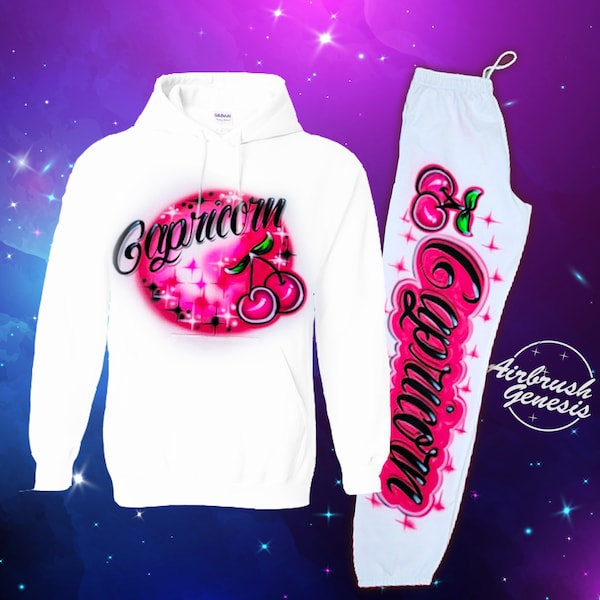 Airbrush Adult Hoodie and Jogger Sweatsuit Set Apparel