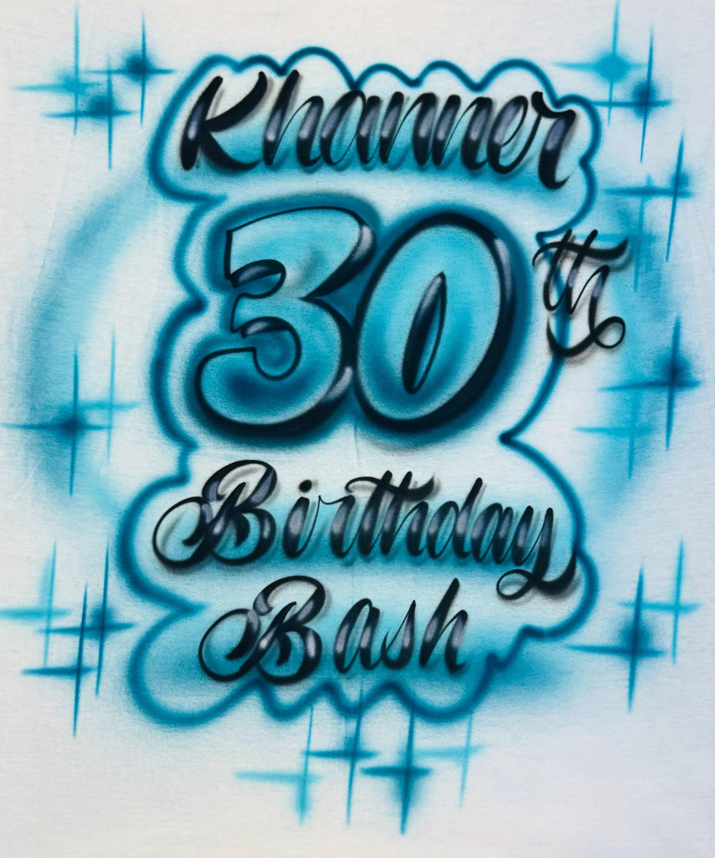 Airbrush T Shirt Birthday Bash Design - Etsy