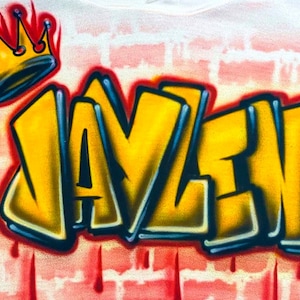 Airbrush T Shirt Graffiti Name Bricks Crown