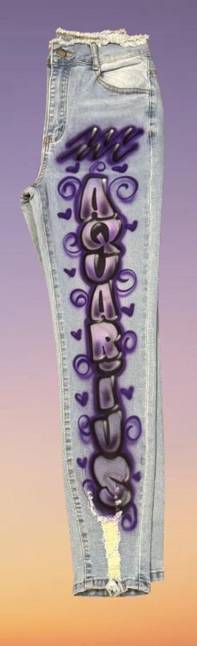 Custom Airbrushed Ripped Skinny Jeans - Personalized Design, Unique ...