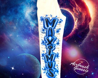 Airbrush White Sweatpants Custom Print Name