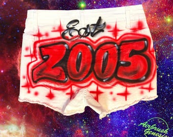 Custom Airbrushed Jean Shorts - Personalized Design, Unique Fashion, Handmade Art