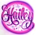 Airbrush T Shirt Script Pink and Purple Custom Name 