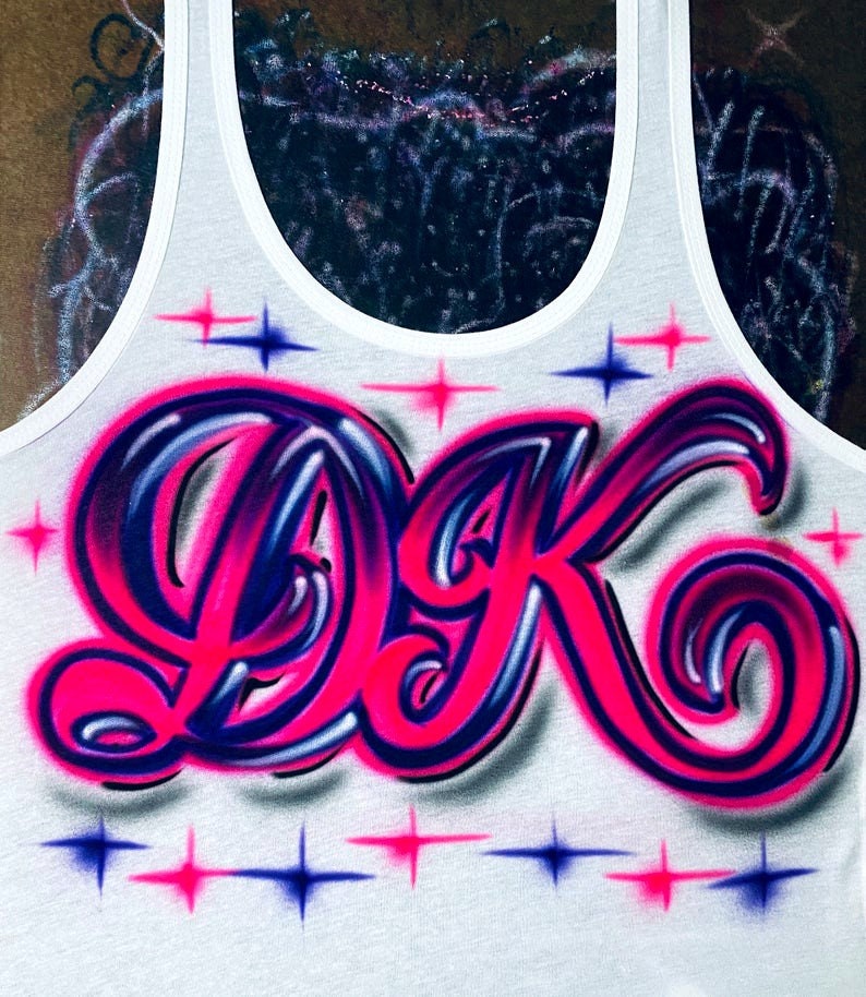 Airbrush T Shirt Script Name Design Etsy