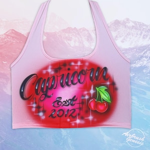 Spray Paint Airbrush Baby Pink OpenBackHaltertop Cherry Design