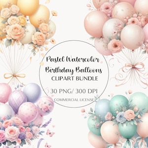 30 Pastell Party Luftballons Bündel mit eleganten Blumenmustern | Perfekt für Geburtstage, Babypartys und Hochzeiten