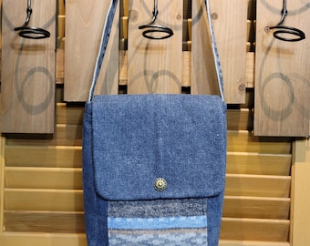 Upcycled Denim Messenger Bag