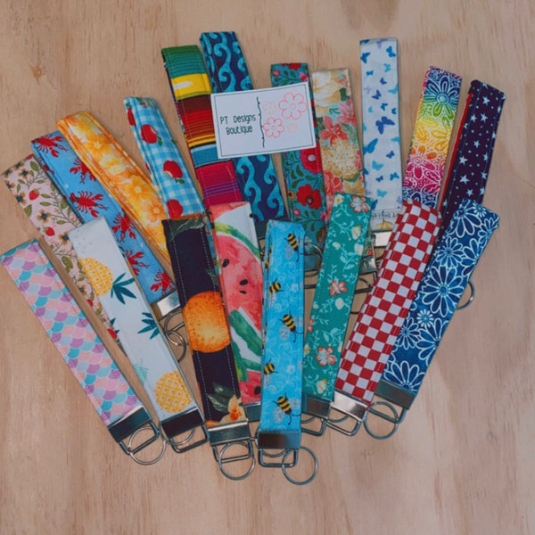Key Fob Wristlets - Popular Collection - Fabric Key Chains - Wristlet Keychain - Key Ring - Gift for Women