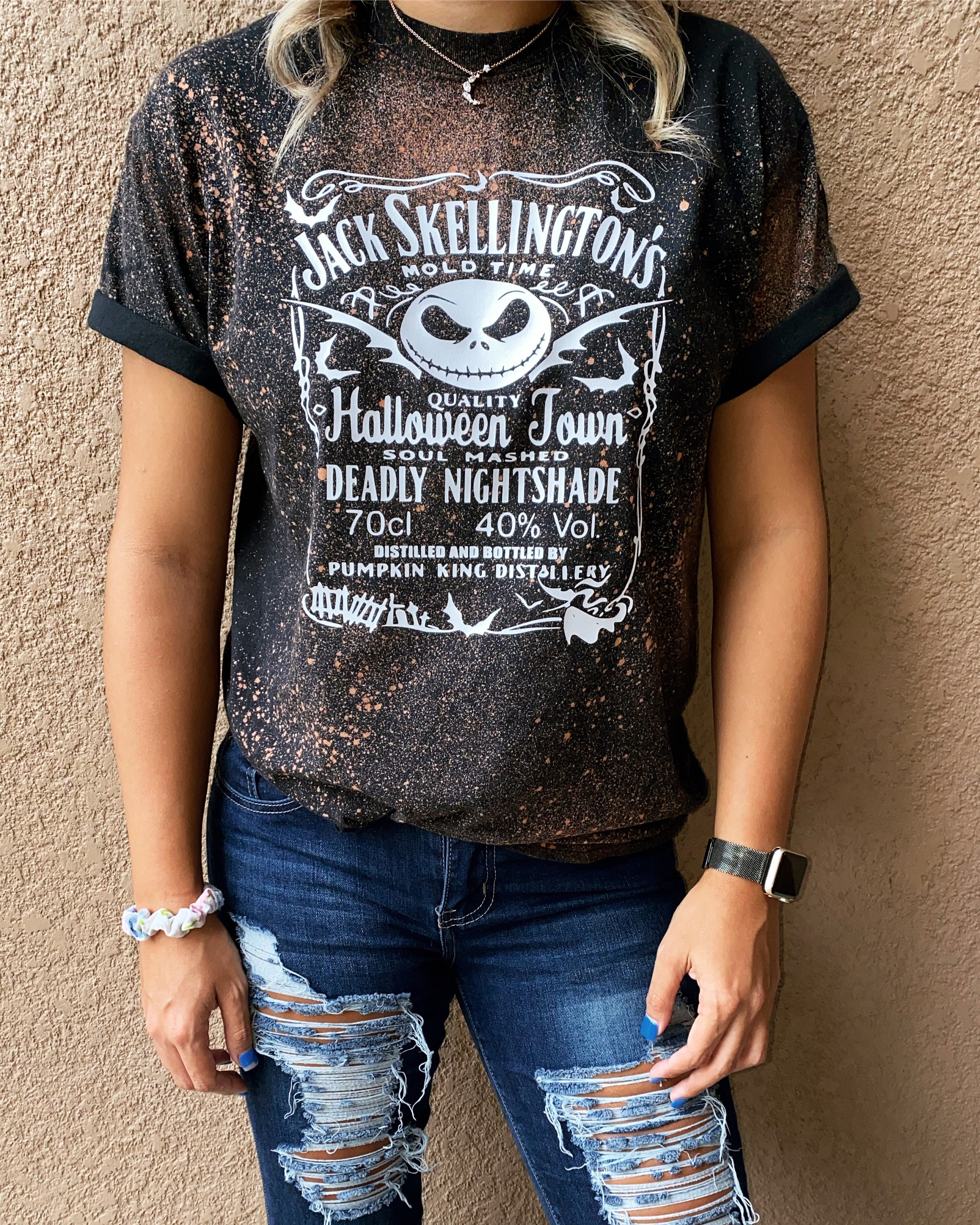 Discover Jack Skellington T -This is Halloween - UNISEX Bleached TEE - Nightmare Before Christmas Tee - Brewery Shirt - Halloween Tee - Spooky Vibes