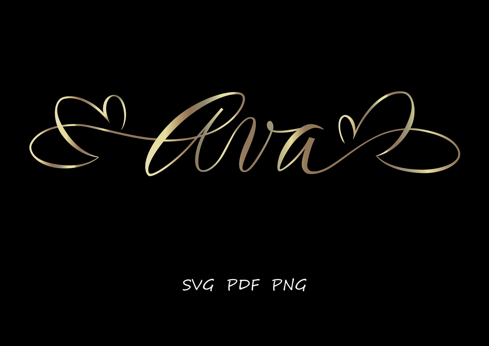 Ava SVG Name SVG Name Clipart svg Gold name svg Girl Name Etsy