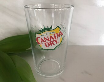 set of 4 Vintage Canada Dry Tonic and Gingerale Tall Glasses