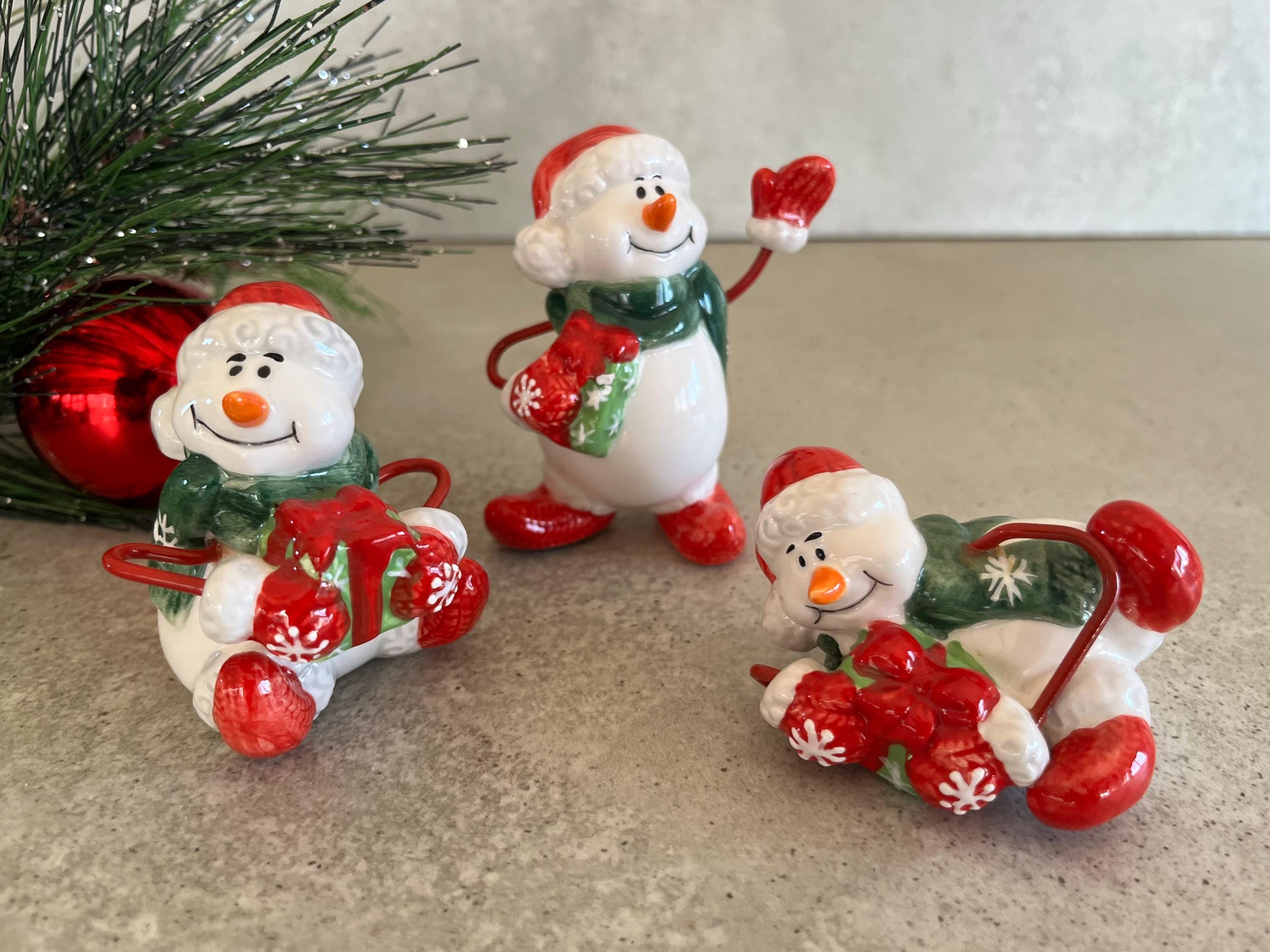 Fitz and Floyd Classic Collection Christmas Tumbling Snowmen. Set