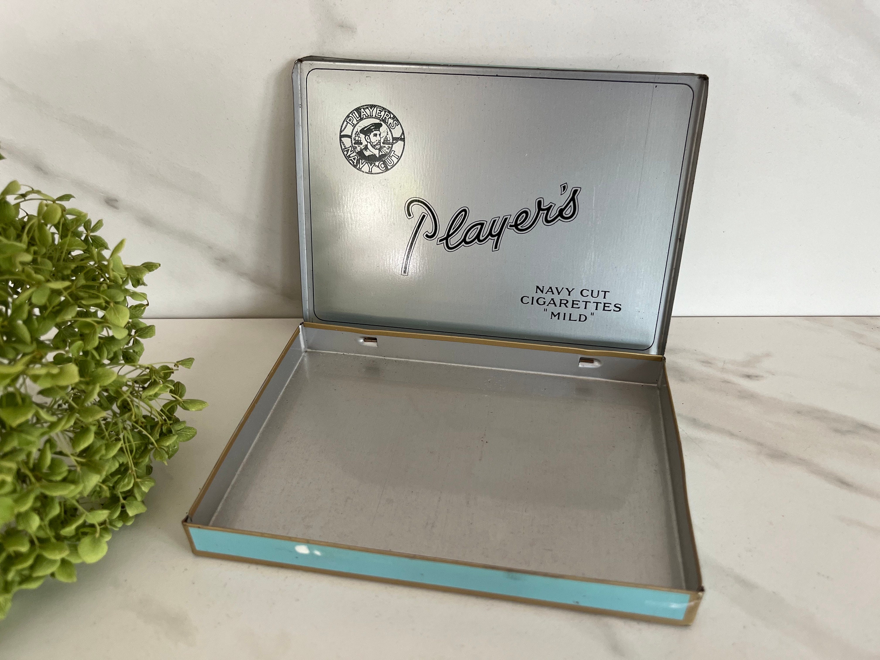 players navy cut cigarette box Players Navy Cut Antique Vintage Tin Cigarette Box 1930's/1940 Advertising  Tobacciana Memorabilia. * Read Listing Has Wear